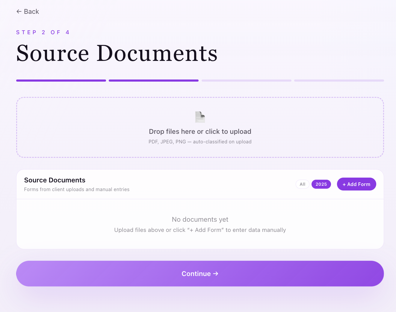 Upload documents — AI handles the rest